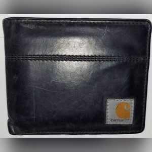 CARHARTT Men's Wallet Black Leather Bi Fold Wallets Carhart